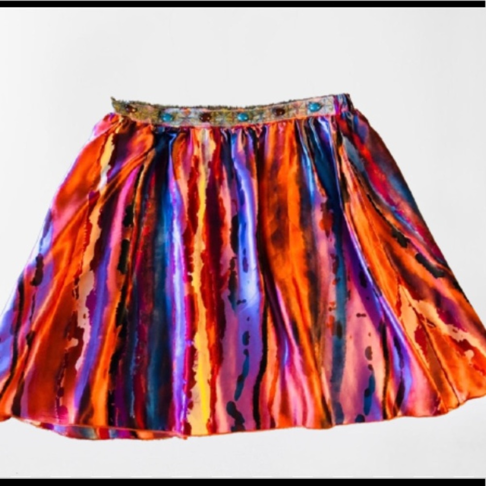 💯% Silk Sugar Lips Skirt w POCKETS!